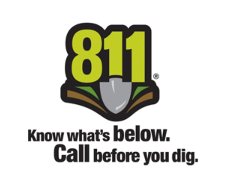 811 image inset Always call 811 before you dig any hole 16 inches or deeper to avoid hitting an underground power line or service line.