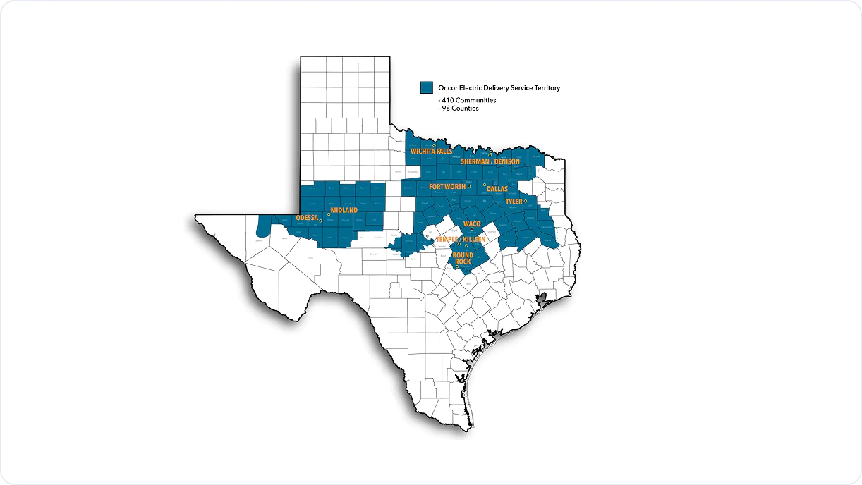 Oncor Service Area Map